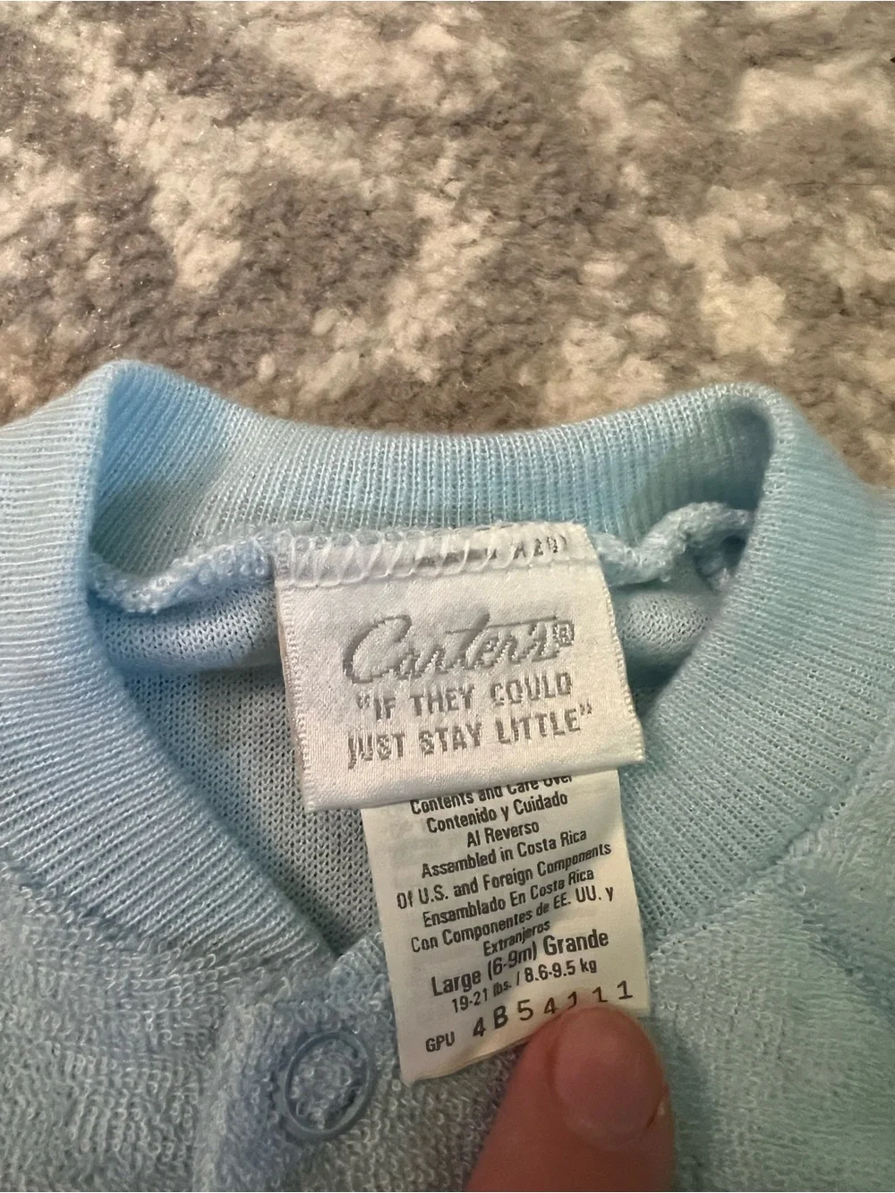 NWT Vintage 90s Carter's Dog Terry Cloth Footed Sleeper Size 6-9 Months